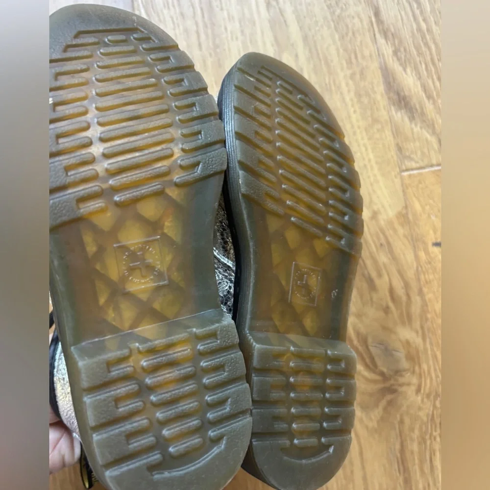 Dr Martens 1460 Silver Crinkle Metallic Boots Toddler Size 11